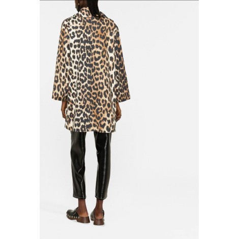 GANNI Cappotto leopardato