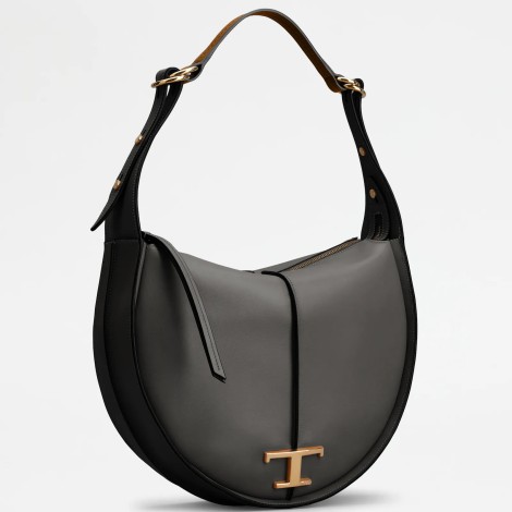 TOD'S BORSA HOBO TIMELESS IN PELLE MEDIA - NERO XBWTSAE03005OU01A6