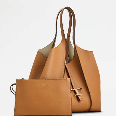 TOD'S BORSA SHOPPING TIMELESS IN PELLE MEDIA - MARRONE XBWTSBA0300Q8ES410