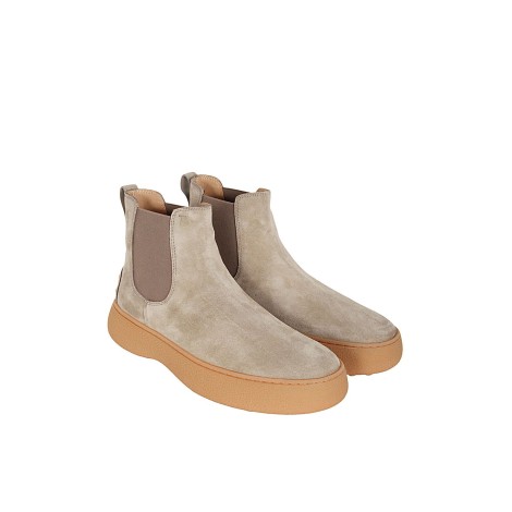 TOD'S CHELSEA BOOTS IN CAMOSCIO BEIGE