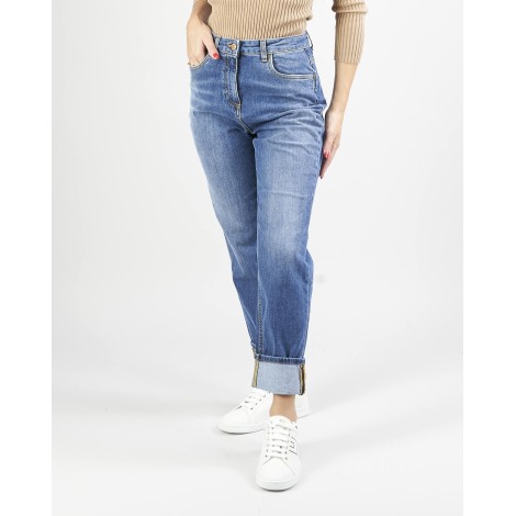 ELISABETTA FRANCHI Jeans gamba dritta con risvolto Elisabetta Franchi