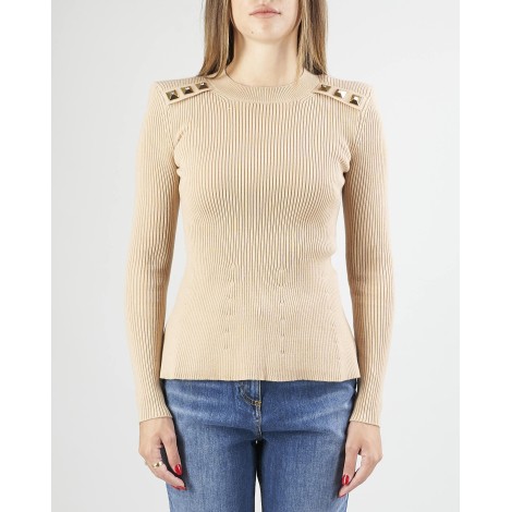 ELISABETTA FRANCHI Maglia a maniche lunghe con borchie Elisabetta Franchi