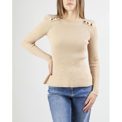 ELISABETTA FRANCHI Maglia a maniche lunghe con borchie Elisabetta Franchi