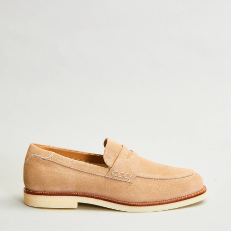 Mocassino in suede beige