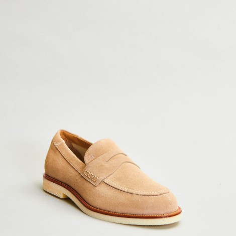 Mocassino in suede beige