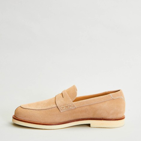 Mocassino in suede beige