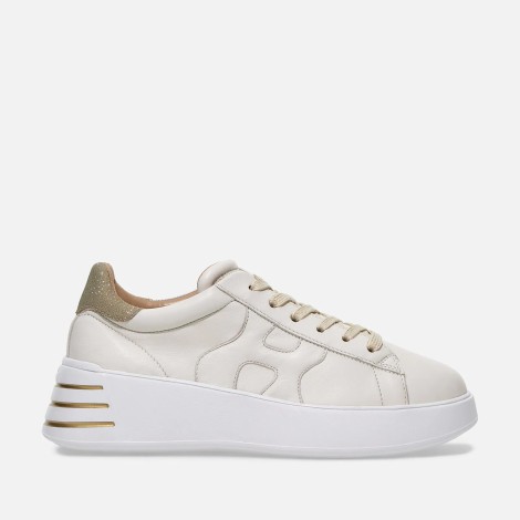 Sneakers Rebel beige e oro