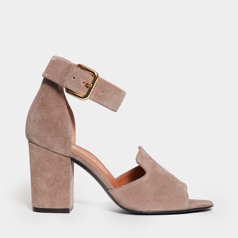 Sandali in suede con tacco