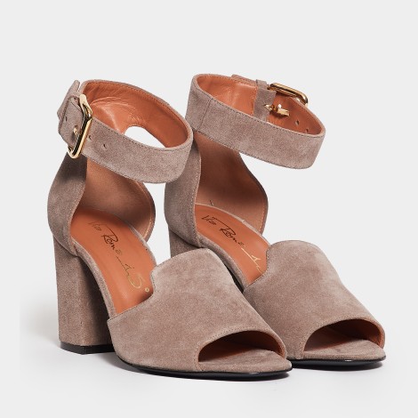 Sandali in suede con tacco