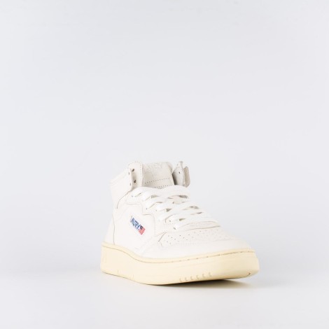 Sneakers alta in pelle bianca