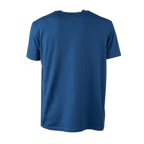 T-shirt blu con logo in spugna