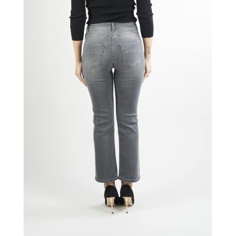 ELISABETTA FRANCHI Jeans a zampetta con morsetti borchiati Elisabetta Franchi