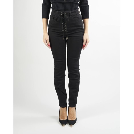 ELISABETTA FRANCHI Jeans super skinny con allacciatura Elisabetta Franchi