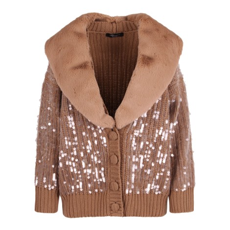 Blumarine Knitted All-Over Sequins Embellished Wool Cardigan XS