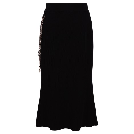 Paco Rabanne Ribbed Midi Skirt with Chain M