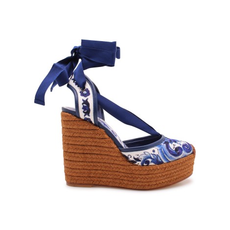 Dolce & Gabbana Majolica Print Wedge 40