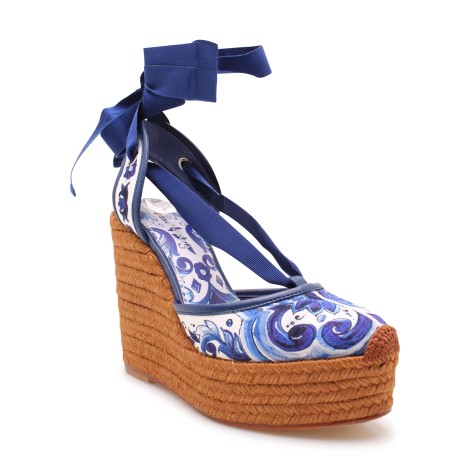 Dolce & Gabbana Majolica Print Wedge 40