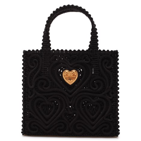 Dolce & Gabbana Cordonetto Embroidery Cotton Tote Bag U