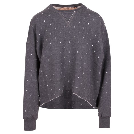 N.21 Crystal Decoration Cotton Sweatshirt M