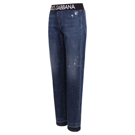 Dolce & Gabbana Logo Lettering Elastic Band Jeans 44