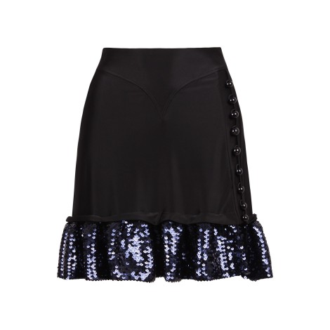 Paco Rabanne Short Skirt With Sequin Ruffle 38