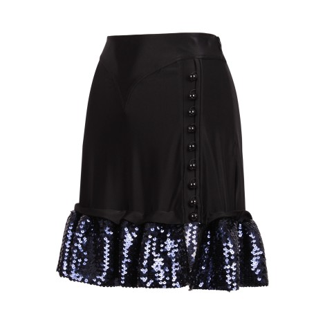 Paco Rabanne Short Skirt With Sequin Ruffle 38