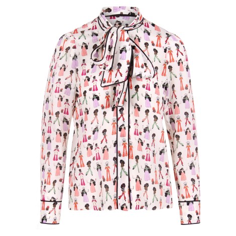 Alice Olivia 'Jeannie' Bow Collar Shirt L