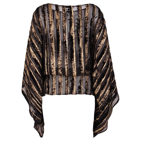 Roberto Cavalli Semi-trasparent Metallic Effect Blouse 42