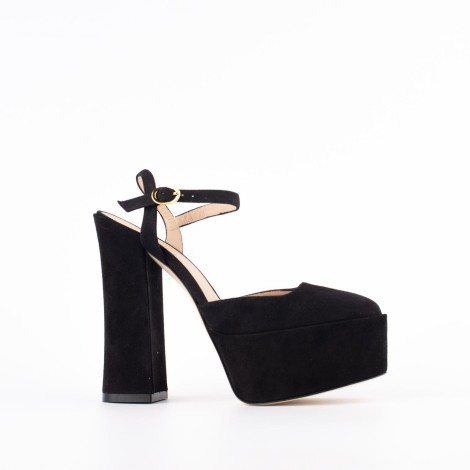 Platform in suede nera