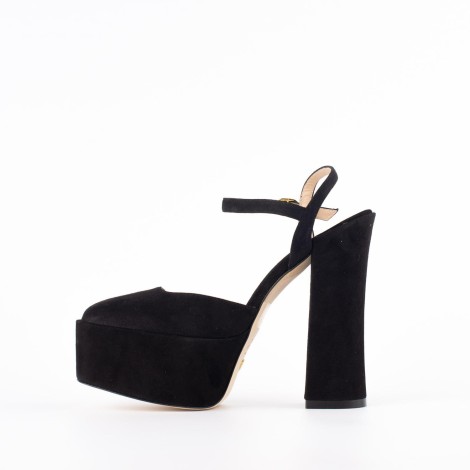 Platform in suede nera