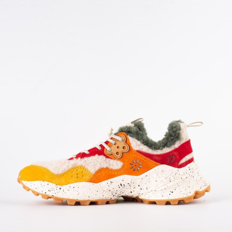 Sneakers in  pelle, orsetto e camoscio multicolor