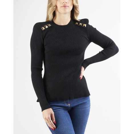 ELISABETTA FRANCHI Maglia a maniche lunghe con borchie Elisabetta Franchi