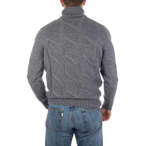 BARBA | Men's Cable Knit Turtleneck Sweater