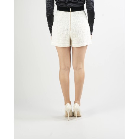 ELISABETTA FRANCHI Shorts in tweed con fiocco in velluto Elisabetta Franchi