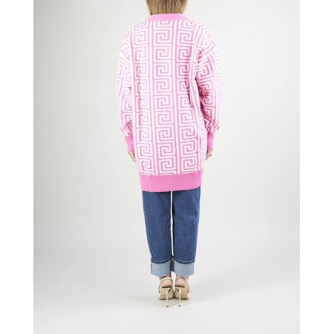 GLAMOROUS Cardigan oversize in maglia Pink Geo Glamorous