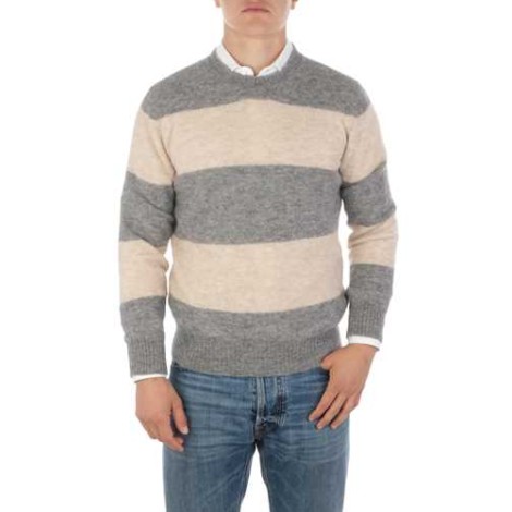 ALTEA | Men's Alpaca Striped Crewneck Sweater