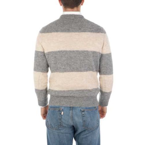 ALTEA | Men's Alpaca Striped Crewneck Sweater