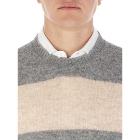 ALTEA | Men's Alpaca Striped Crewneck Sweater