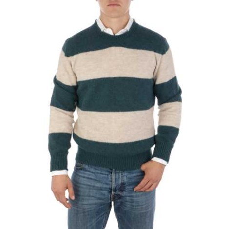 ALTEA | Men's Alpaca Striped Crewneck Sweater