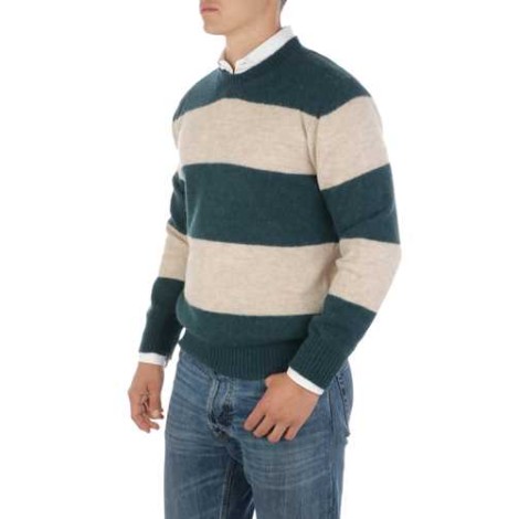 ALTEA | Men's Alpaca Striped Crewneck Sweater