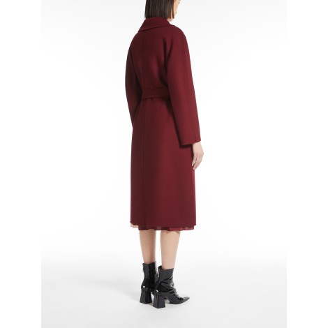 MAX MARA STUDIO CAPPOTTO CLES IN LANA, CACHEMIRE E SETA BORDEAUX 60160329600053