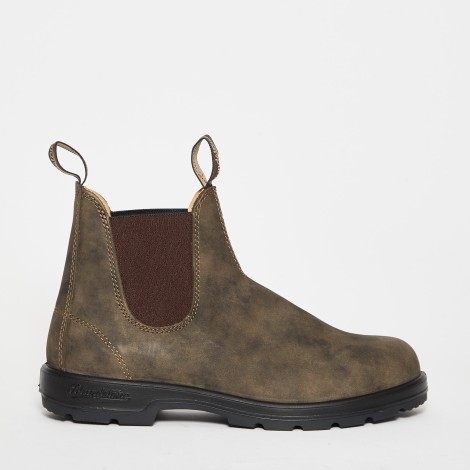 Chelsea boot in pelle nabuk marrone effetto vintage