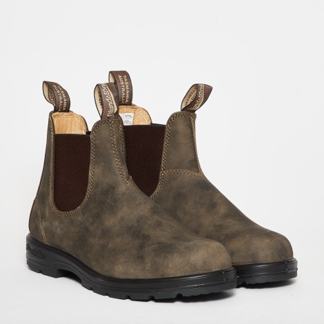 Chelsea boot in pelle nabuk marrone effetto vintage