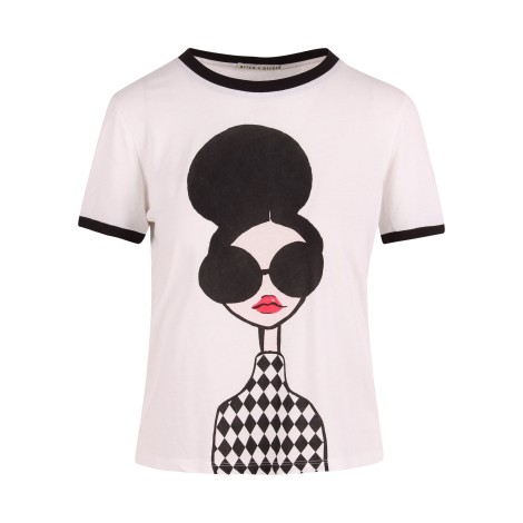 Alice Olivia 'Rylyn' Iconic Graphic Print Cotton T-Shirt L