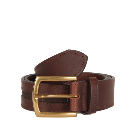 BARBOUR tartan piped belt