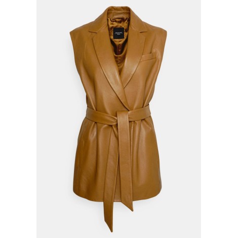 MAX MARA WEEKEND GILET EGOISTA CON CINURA IN PELLE 54460129600001