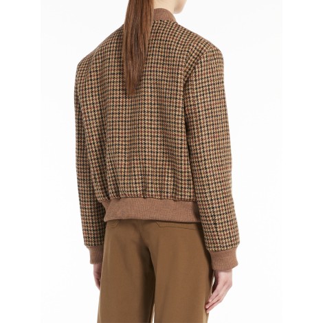 MAX MARA WEEKEND BOMBER IN HARRIS TWEED MARRONE 50460823600001