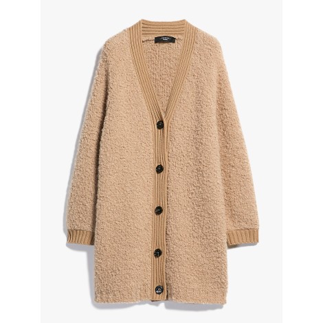 MAX MARA WEEKEND CARDIGAN ENFASI IN BOUCLE' DI ALPACA BEIGE 53160129600001