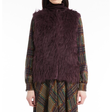 MAX MARA STUDIO GILET BOLIVIA IN ALPACA VIOLA 62760123600004