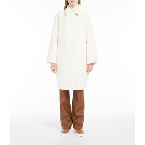 MAX MARA STUDIO CAPPOTTO GINO IN ALPACA E LANA BIANCO 60161523600001